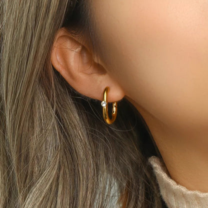 U Shape Golden Hoop Earring