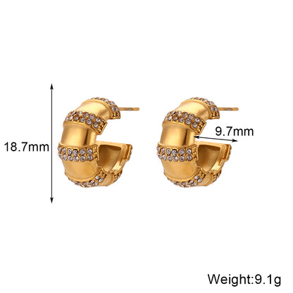 Zircon C-Shape Earring