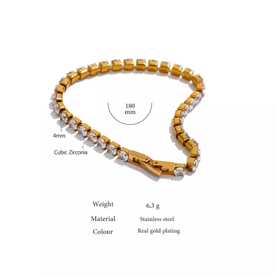 Zirconia Tennis Chain Bracelet