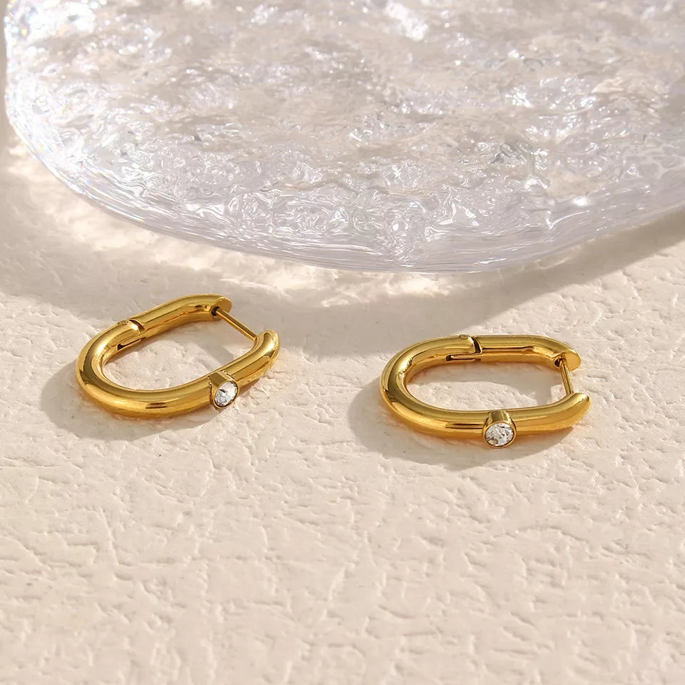 U Shape Golden Hoop Earring