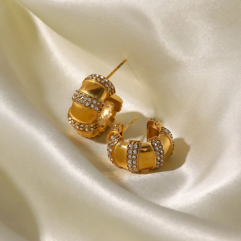 Zircon C-Shape Earring